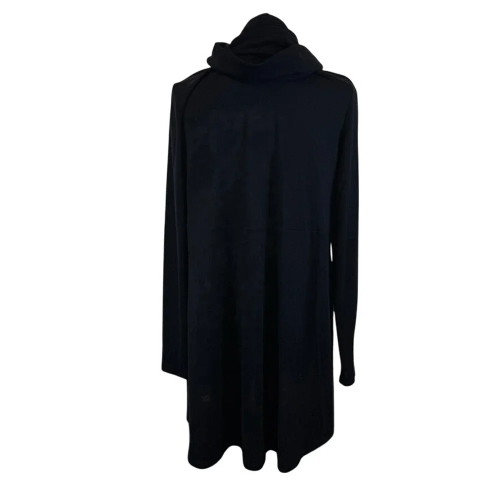 Womens Petite Small Cowl Neck Black Tunic Dress Lisa Rinna Collection - Picture 5 of 9